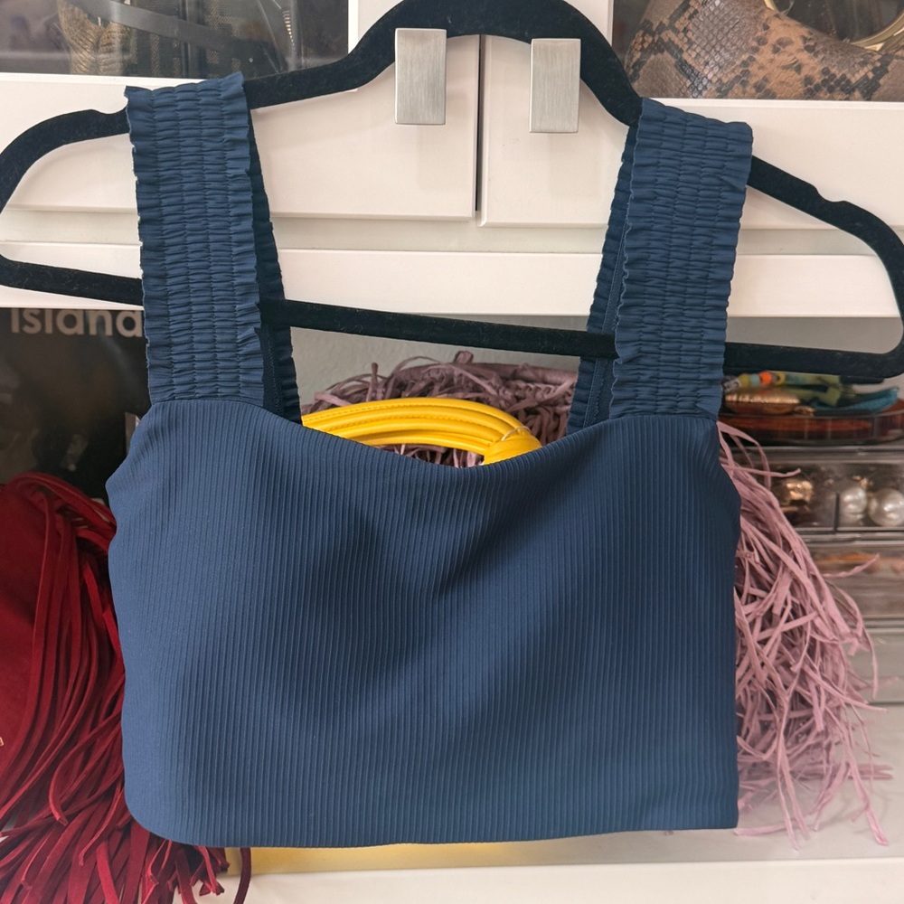 Salt Project Ribbed Blue Tank Top - Slate Blue